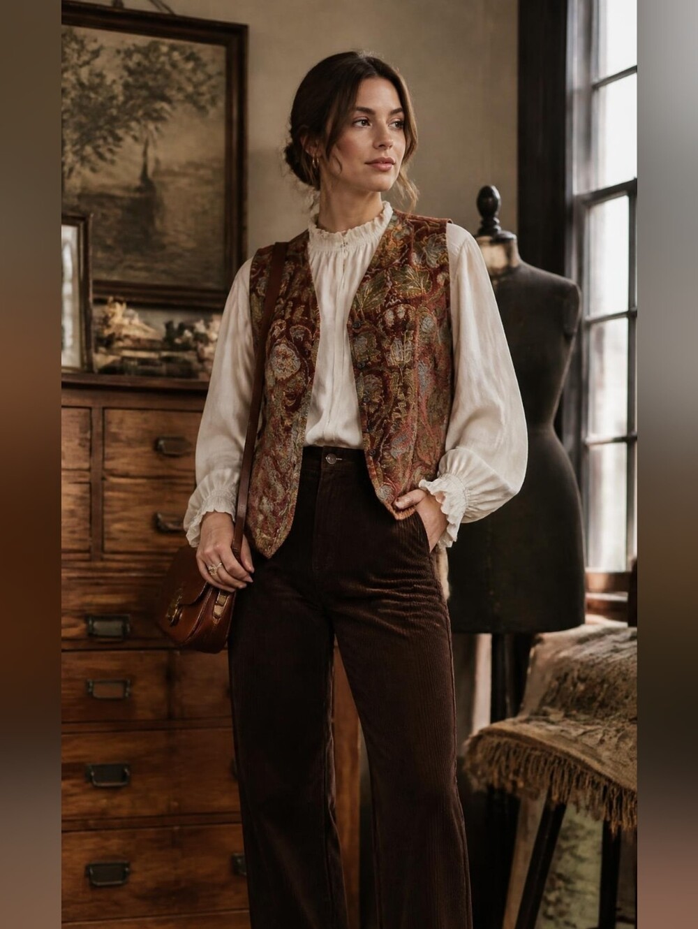Vintage THE TERRITORY AHEAD Woven Tapestry Brocade Vest NEW